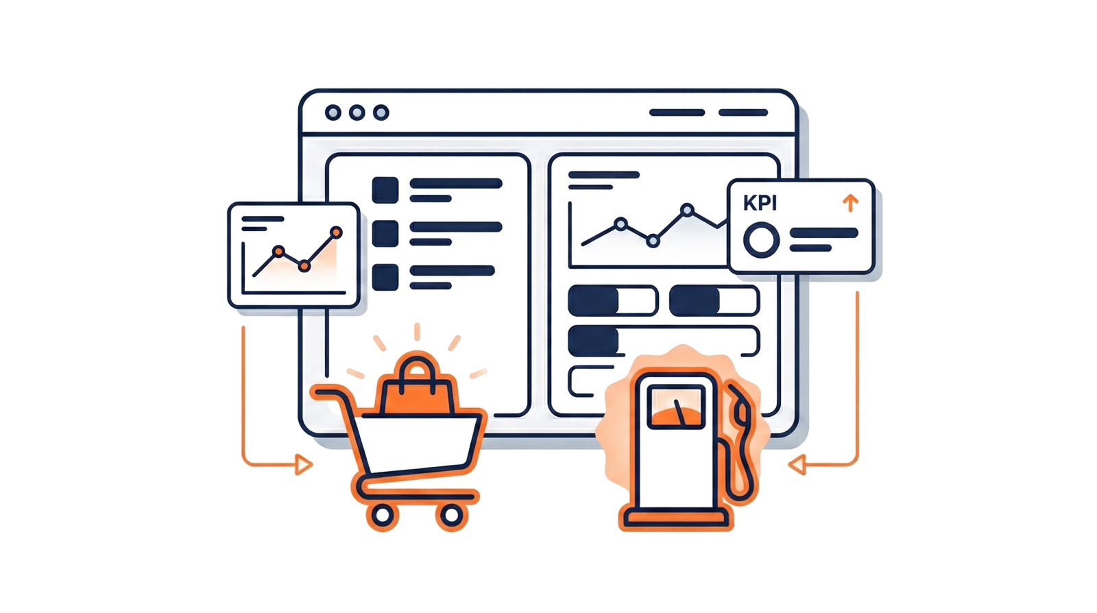 Illustration of a self-driving convenience store